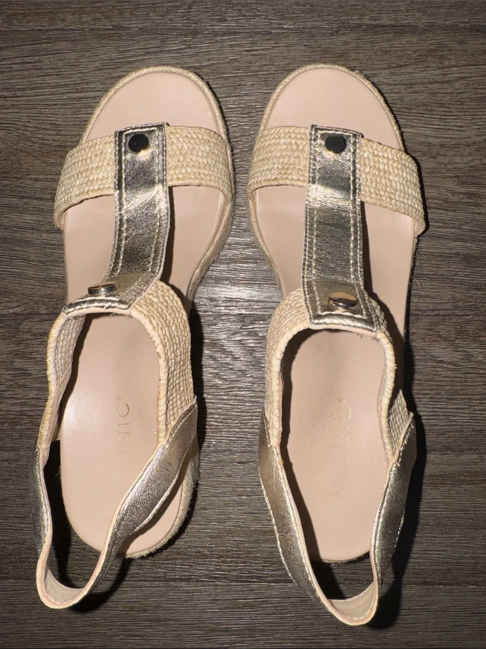 Vionic Calera Espadrille Wedge Sandal Gold